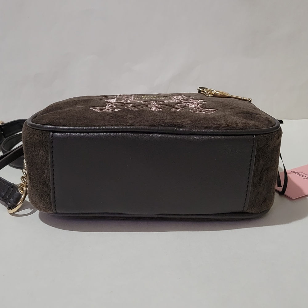 Juicy Couture Dark Brown Crossbody Bag with Gold Key Charm - Picture 13 of 13